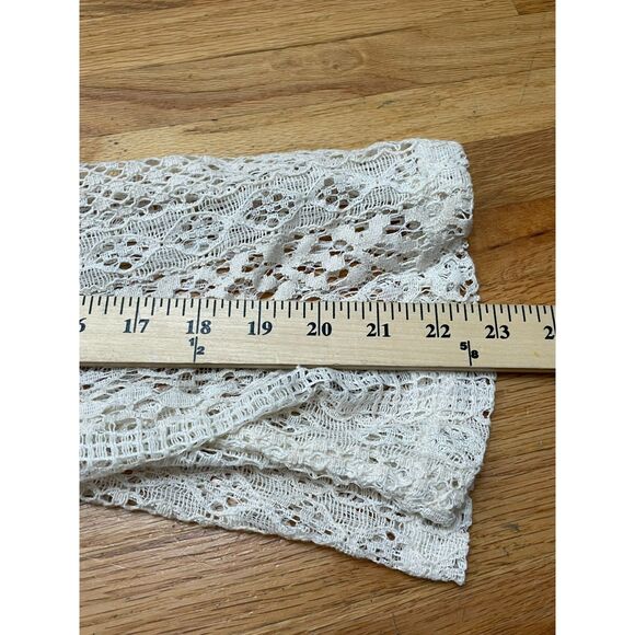 POL Women's Sweater Cardigan V-Neck Back Slit Long Sleeve Sheer Back L White - Picture 6 of 8